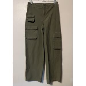 TNA Aritzia Picture High Rise Cargo Pants Pockets Classic Fit Olive Green Size 8